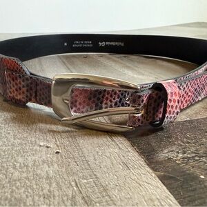 Pelletenia G4 Pink Snakeskin Leather Belt |Made in Italy| Statement Waist Belt M